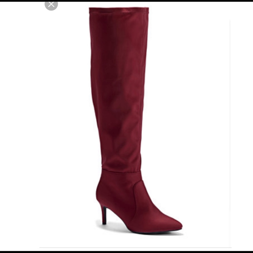 Over the knee wide calf sock boots